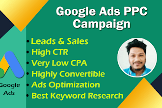 setup highly optimize google PPC ads campaign, gogle search ads, adwords