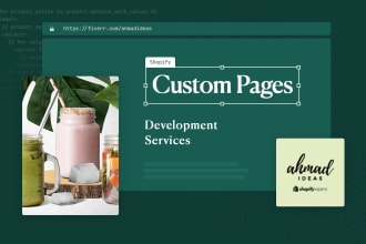 develop shopify custom pages and features