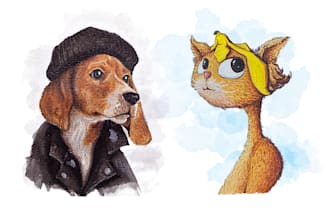 do watercolor drawings in unique styles
