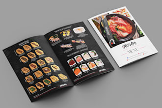 design an elegant food or any restaurant menu