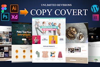 clone, redesign or convert PSD, figma, xd or any website to wordpress elementor