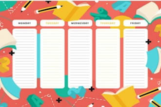 design class schedule or planner according to you