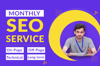 provide complete monthly SEO service with on page, off page and keyword research