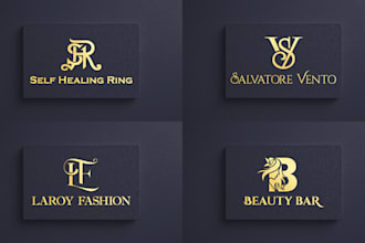 create initial monogram and text logo design