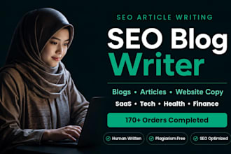 do SEO article writing, blog writing, and saas content writing
