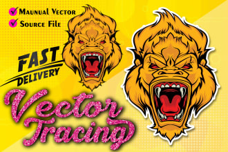 do vector tracing, vectorize image, redraw and vector logo