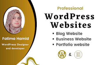 build professional business, blog, portfolio wordpress website in elementor