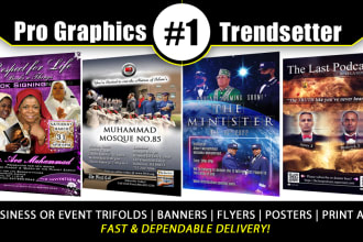 design a magnificent flyer banner trifold ad or poster