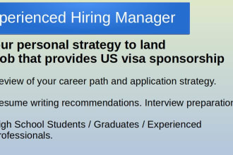 provide advice how to get a job with US visa sponsorship h1b green card