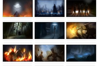 illustrate storyboards for movies, games or advertisement