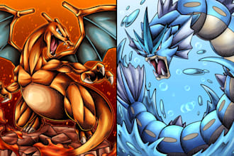 draw custom pokemon anime illustration