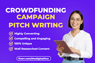 quickly write persuasive crowdfunding campaign pitch for kickstarter, indiegogo