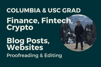 edit your finance, fintech, crypto, blockchain blog post or landing page