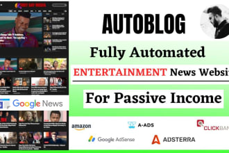 create an autopilot wordpress entertainment news website for passive income