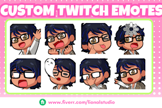 create cute chibi emotes, animated emotes, sub badges for vtuber, twitch