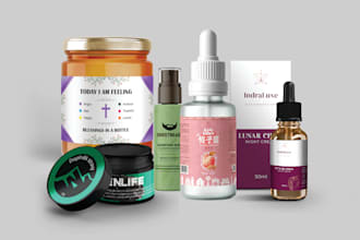 do attractive product label design, bottle and supplement label design