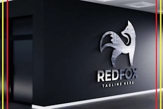 do professional business logo with 3d mockup style