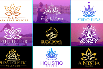 create a yoga and wellness logo