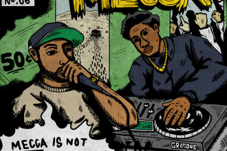 draw comic style hip hop rap music illustration art