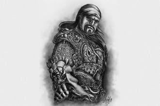 hand draw a professional tattoo sleeve design