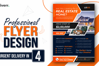 design business flyers for real estate, travel, medical, restaurant food menu