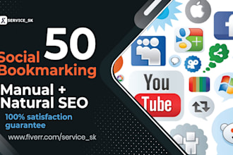 create manually and naturally 50 social bookmarks backlinks