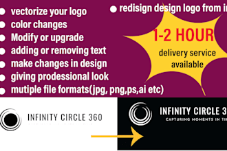 edit, vectorize, update recreate, or vector trace your logo