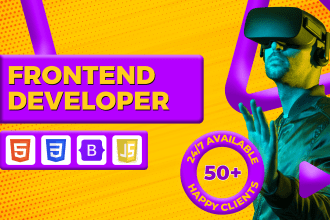 do frontend development using HTML CSS bootstrap javascript