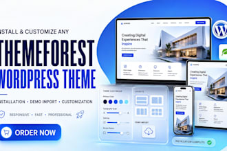 install and customize any themeforest wordpress theme