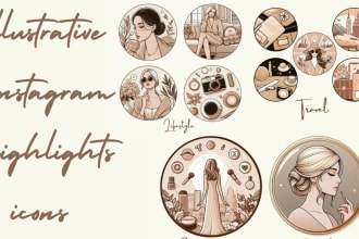 design illustrative instagram highlight covers and  icons