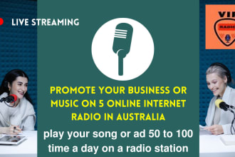 promote your business or music on 5 popular radio stations in australia