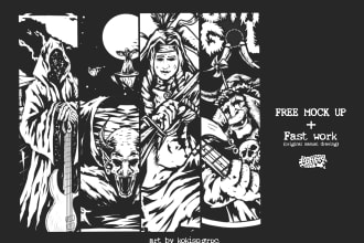 make brutal, dark, horror, metal art illustration