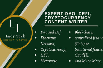 be your expert dao, defi, nft, metaverse, forex trade and cryptocurrency writer