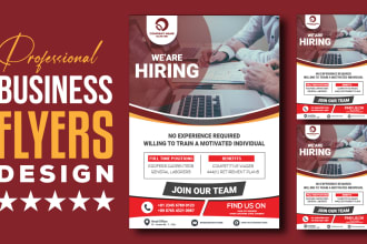 design job hiring flyers, business flyers and postcard