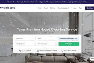 create a cleaning business website for your cleaning company