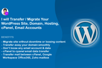 migrate wordpress site domain hosting and email accounts