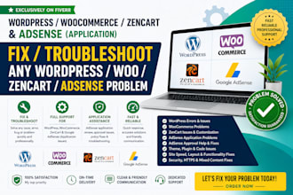 provide specific wordpress, woo, zen cart and adsense fixes