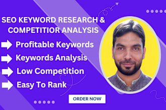 do SEO keyword research and competitor analysis for website top ranking