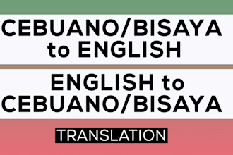 translate english to bisaya orfilipino, or bisaya or filipino to english