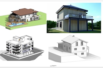create 3d sketchup model and revit architecture