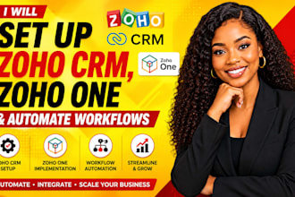 set up zoho CRM, zoho one and automate workflows