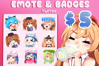 create chibi twitch emotes or sub badges