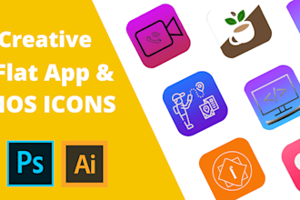design creative flat app and IOS icons