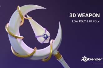 do 3d low poly and hi poly modeling for weapon or props