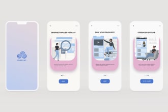 design onboarding screen and splash screen for IOS and android apps