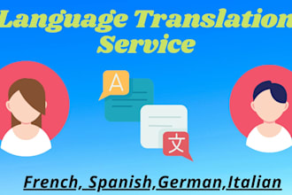 translate manually french to spanish and german and german to italian