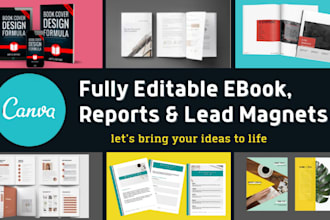 do lead magnet, ebook formatting and interior layout design in canva