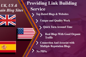 provide you guest posts on US, UK, and spanish sites