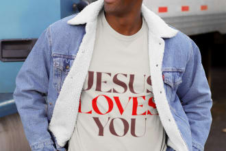 do custom christian tshirt design and mockup