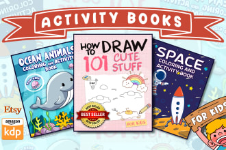 create activity books, coloring pages and worksheet for kids